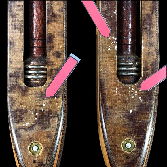 2ct VTG Candleholders Bullet Boat Shuttle Spool Wood Loom Weaving Cotton Mills - Picture 11 of 13